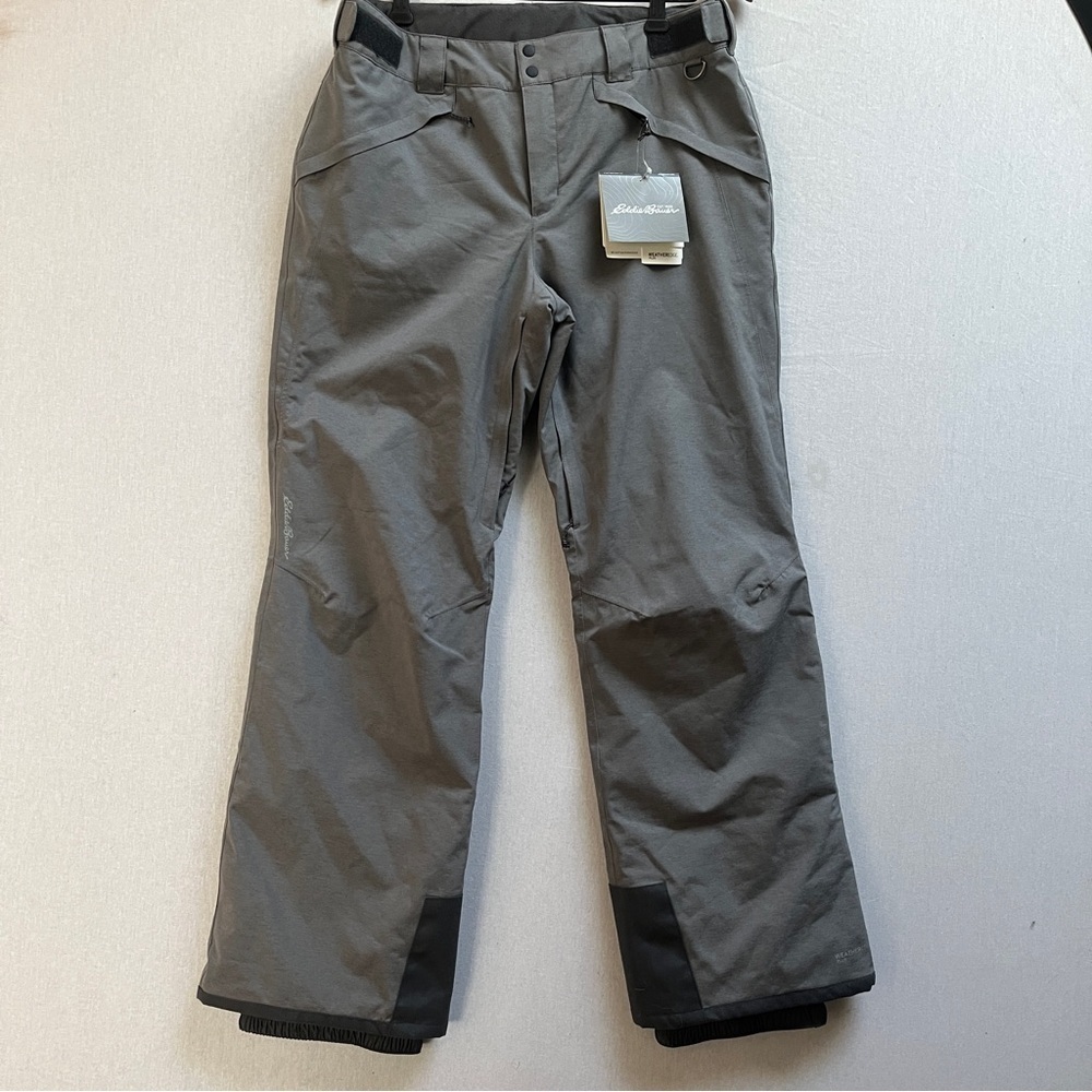 NWT Eddie Bauer Insulated Snow Ski Pants Charcoal Gray Waterproof Winter Sz M